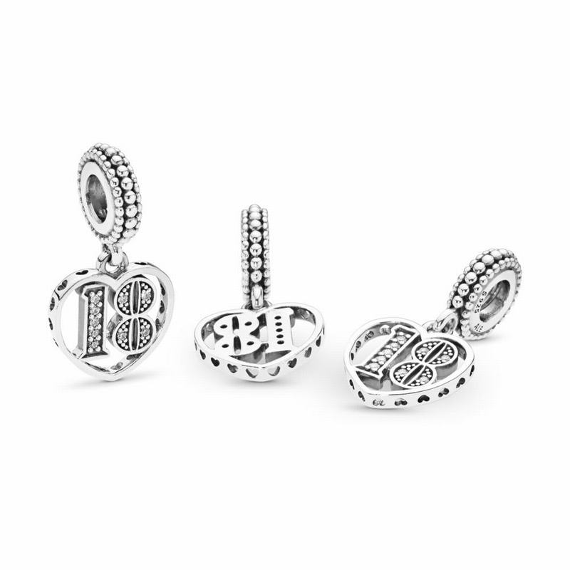 Pandora 18 Dangle Charm - Sterling Silver/Cubic Zirconia - Canada | ZY7063VH